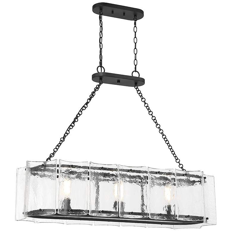 Image 1 Savoy House Meridian 38 inch Wide Matte Black with Polished Nickel Chandel