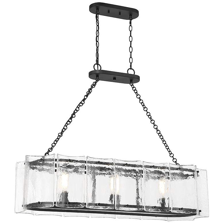 Image 1 Savoy House Meridian 38" Wide Matte Black with Polished Nickel Chandel