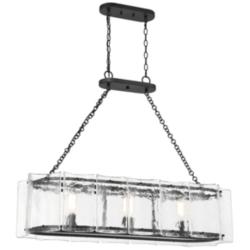 Savoy House Meridian 38&quot; Wide Matte Black with Polished Nickel Chandel