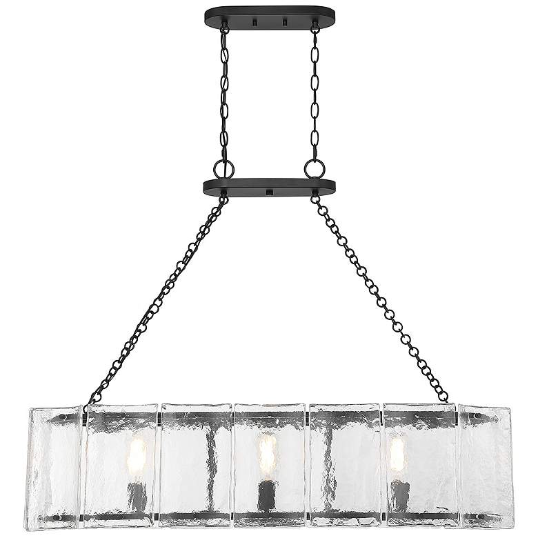 Image 3 Savoy House Meridian 38" Wide Matte Black with Polished Nickel Chandel more views
