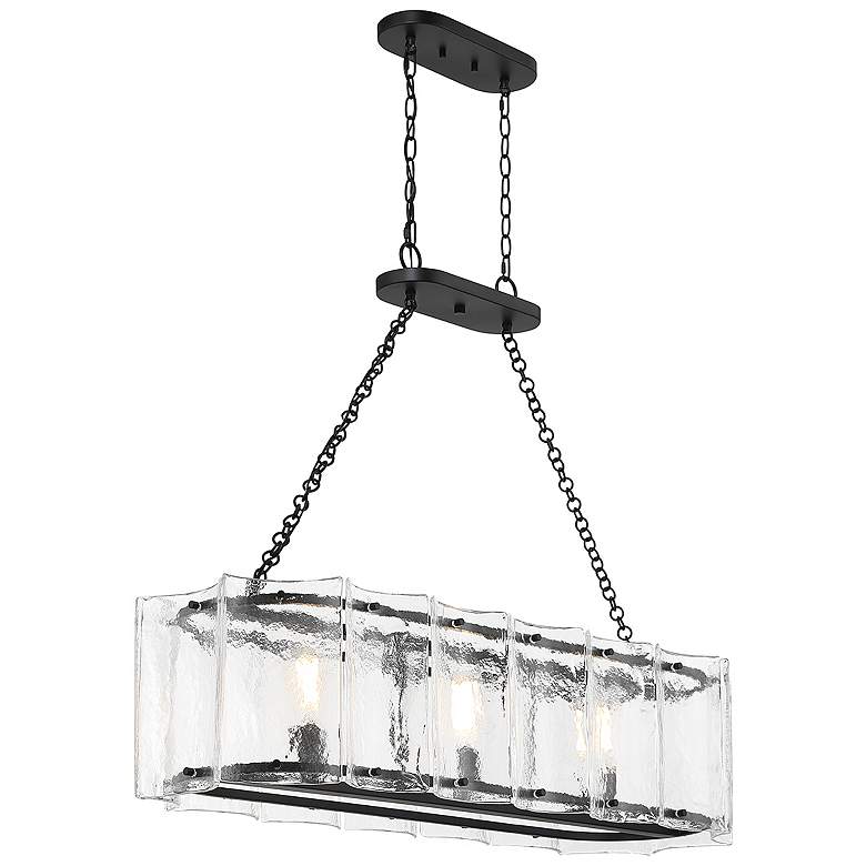 Image 4 Savoy House Meridian 38" Wide Matte Black with Polished Nickel Chandel more views