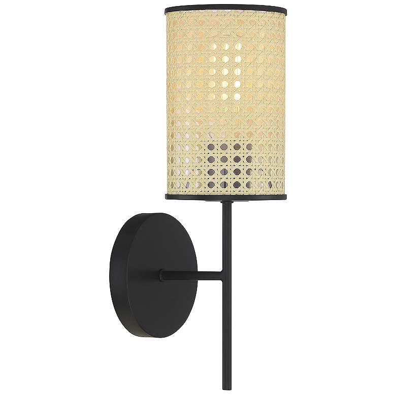 Image 1 Savoy House Meridian 4.75 inch Wide Matte Black 1-Light Wall Sconce