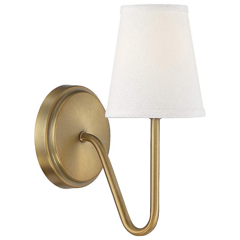 Image 1 Savoy House Meridian 4.75 inch Wide Natural Brass 1-Light Wall Sconce