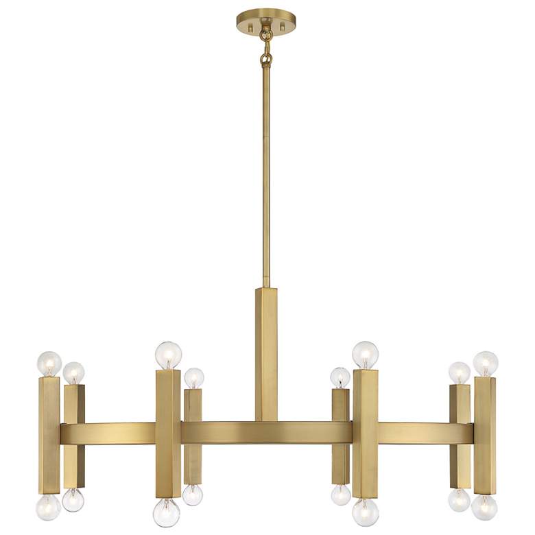 Image 1 Savoy House Meridian 40.5" Wide Natural Brass 16-Light Chandelier