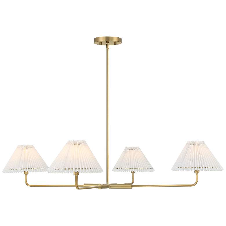 Image 1 Savoy House Meridian 41"W Natural Brass 4-Light Chandelier