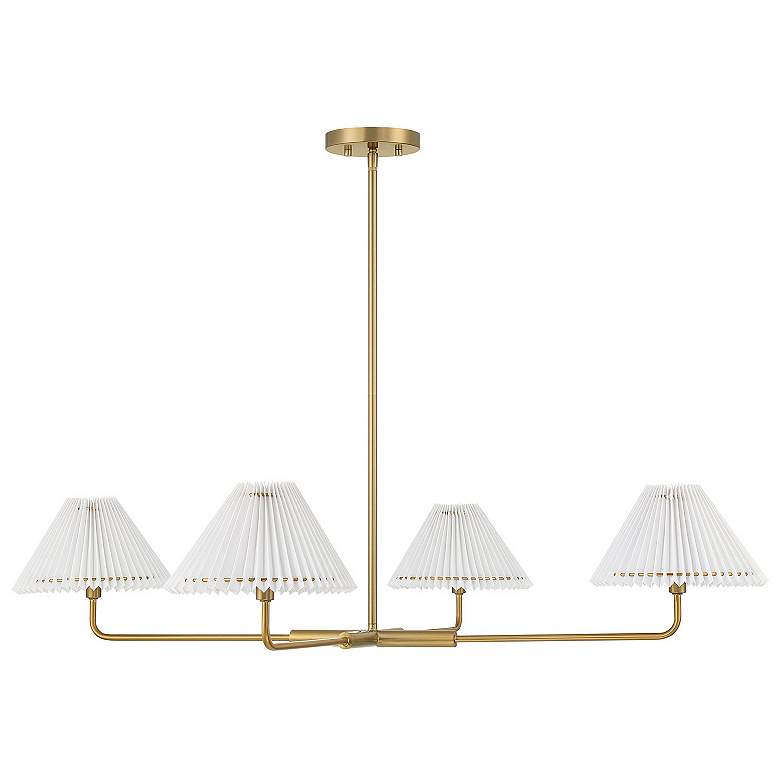 Image 3 Savoy House Meridian 41"W Natural Brass 4-Light Chandelier more views