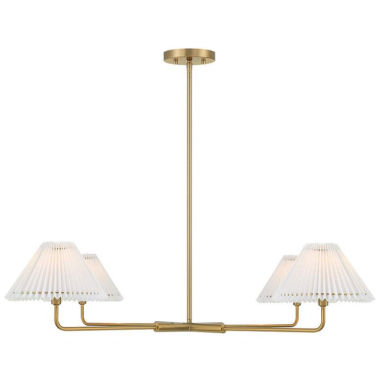 Image 4 Savoy House Meridian 41"W Natural Brass 4-Light Chandelier more views