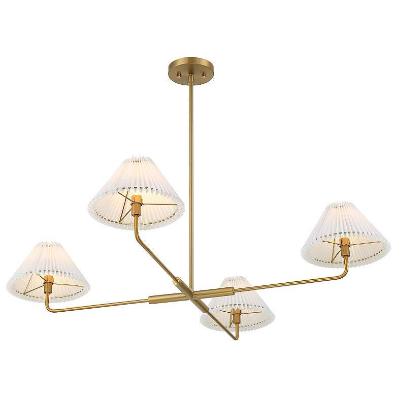 Image 5 Savoy House Meridian 41"W Natural Brass 4-Light Chandelier more views