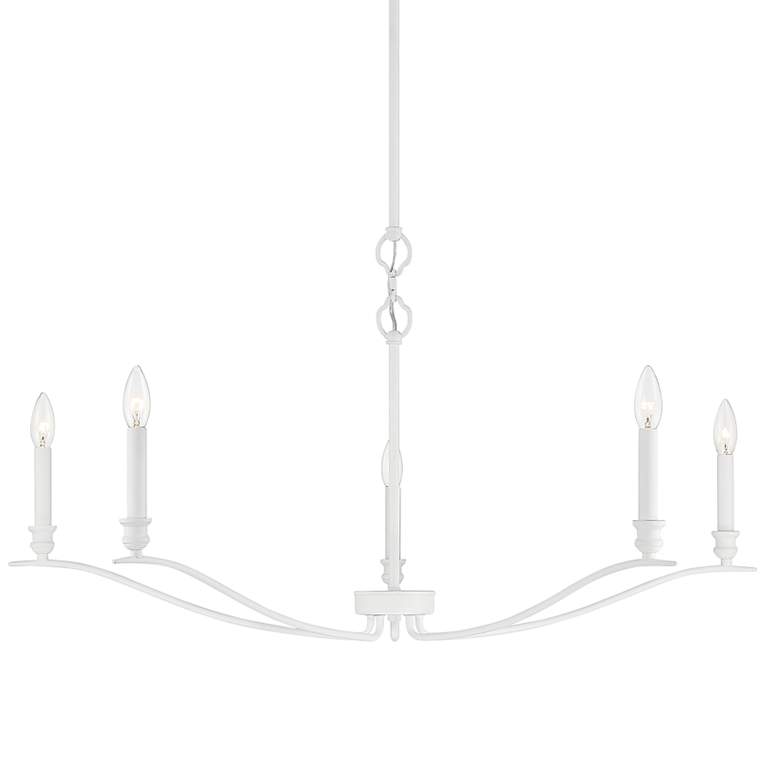 Image 1 Savoy House Meridian 42" Wide Bisque White 5-Light Chandelier