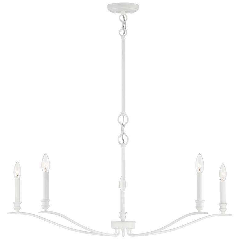 Image 1 Savoy House Meridian 42 inch Wide Bisque White 5-Light Chandelier