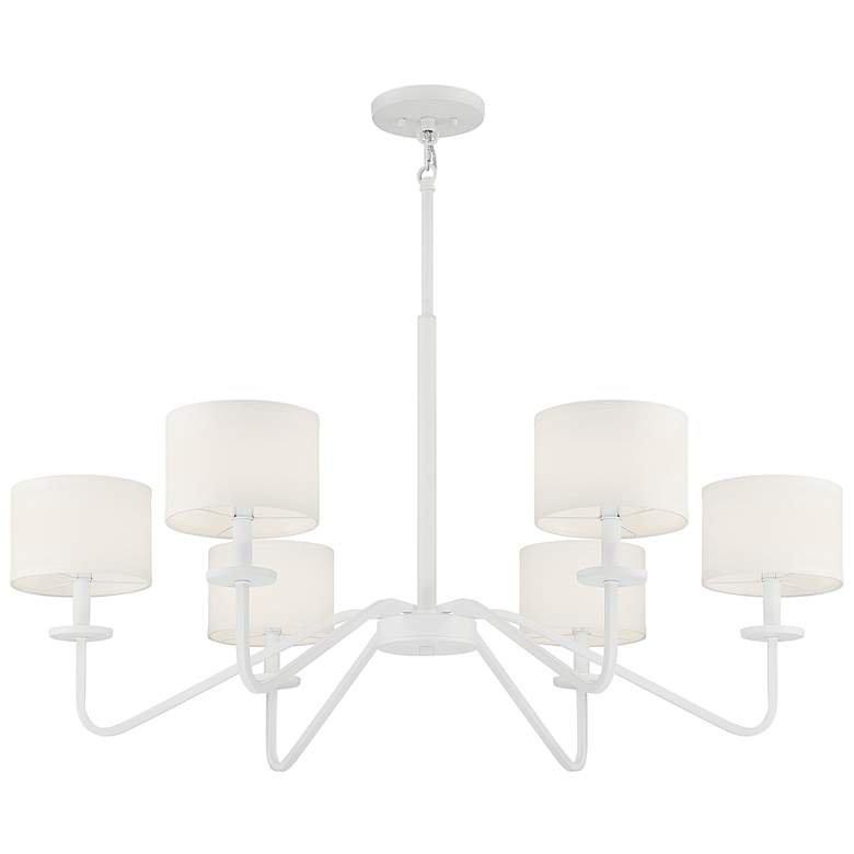 Image 5 Savoy House Meridian 42 inch Wide Bisque White 6-Light Chandelier more views