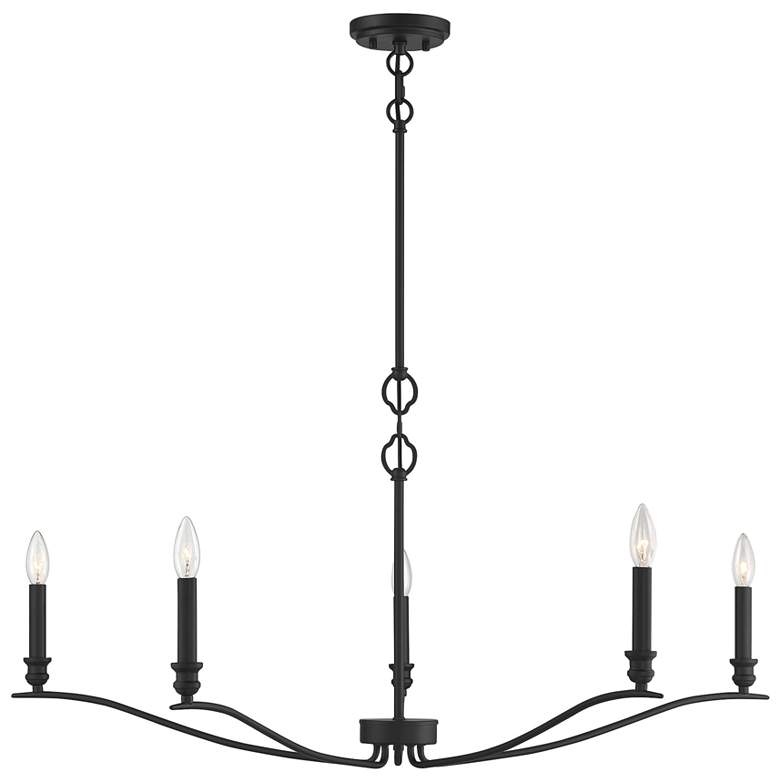 Image 1 Savoy House Meridian 42" Wide Matte Black 5-Light Chandelier