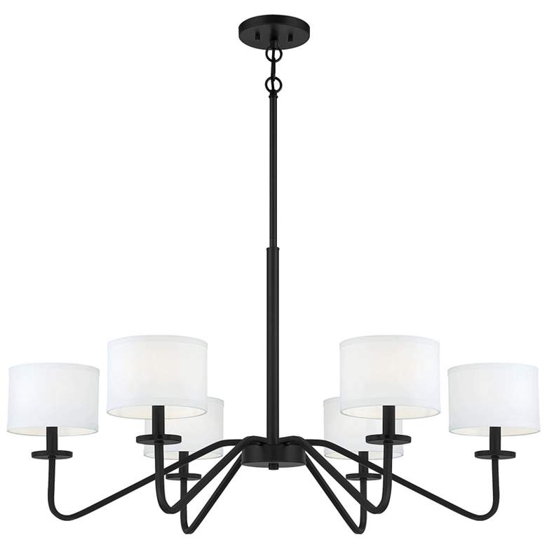 Image 1 Savoy House Meridian 42" Wide Matte Black 6-Light Chandelier
