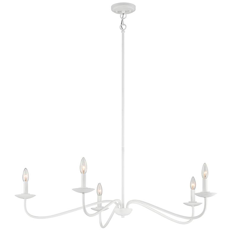 Image 6 Savoy House Meridian 42"W Bisque White 5-Light Chandelier more views