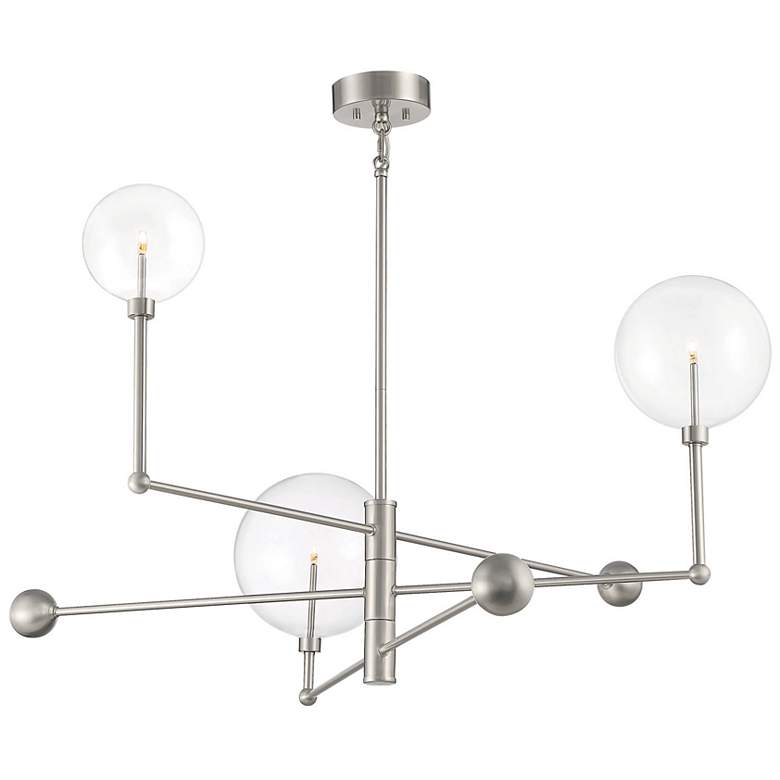 Image 3 Savoy House Meridian 46" Wide Brushed Nickel 3-Light Chandelier more views