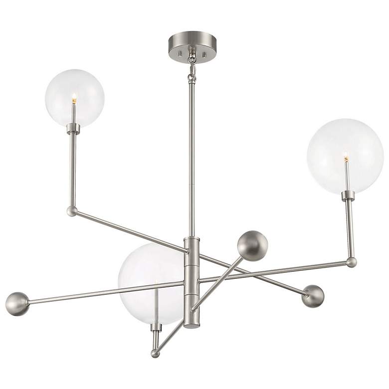 Image 4 Savoy House Meridian 46" Wide Brushed Nickel 3-Light Chandelier more views