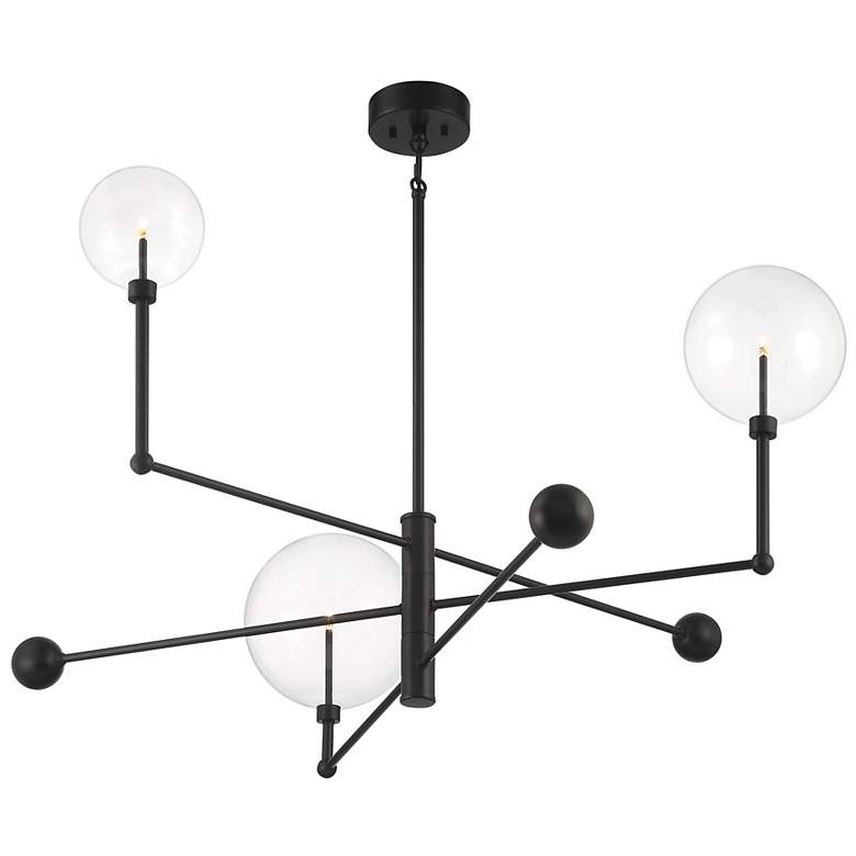 Image 4 Savoy House Meridian 46" Wide English Bronze 3-Light Chandelier more views