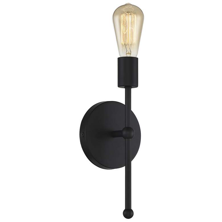 Image 1 Savoy House Meridian 5.13" Wide Matte Black 1-Light Wall Sconce