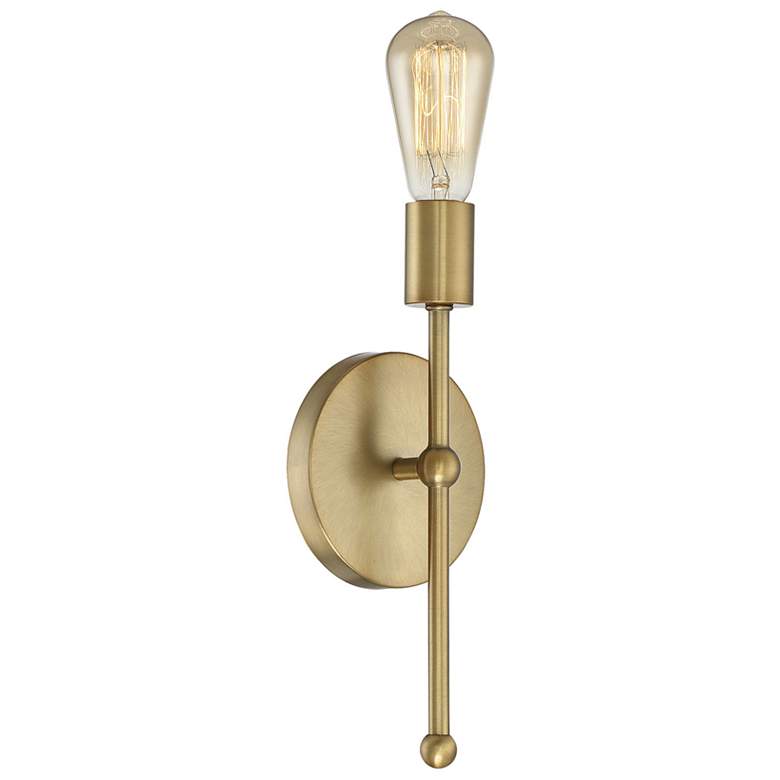 Image 1 Savoy House Meridian 5.13" Wide Natural Brass 1-Light Wall Sconce