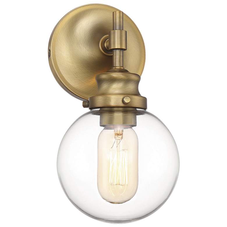 Image 1 Savoy House Meridian 5.13" Wide Natural Brass 1-Light Wall Sconce