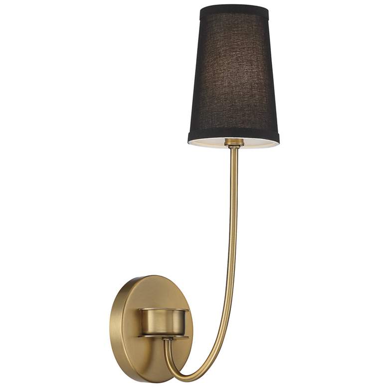 Image 1 Savoy House Meridian 5.13" Wide Natural Brass 1-Light Wall Sconce
