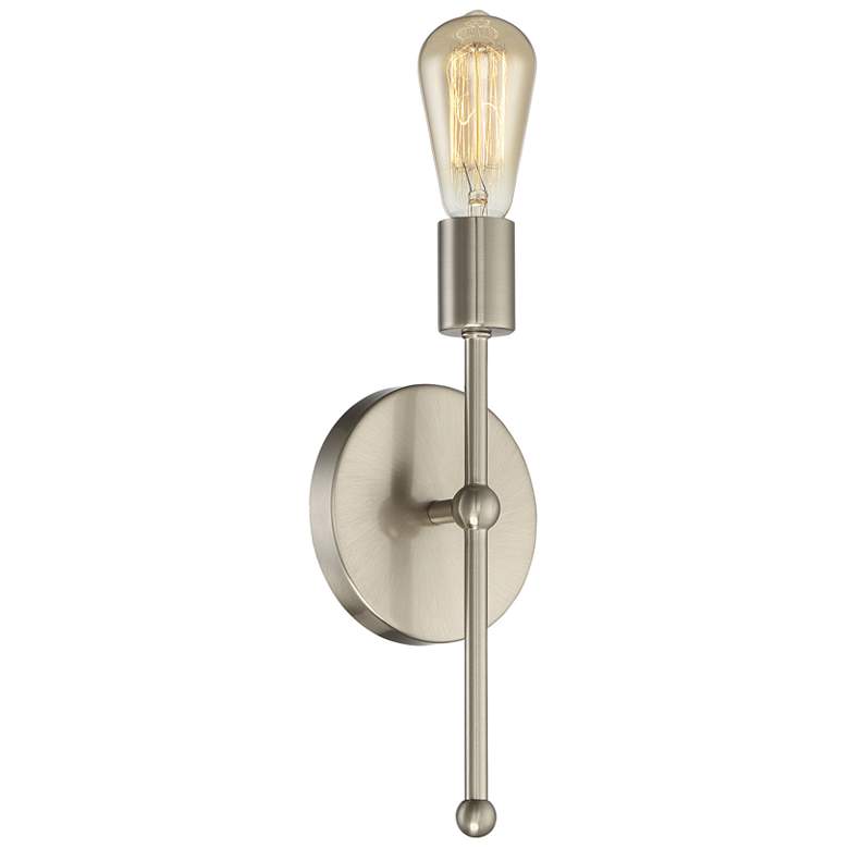Image 1 Savoy House Meridian 5.13" Wide Satin Nickel 1-Light Wall Sconce