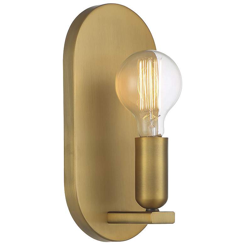 Image 1 Savoy House Meridian 5.5" Wide Natural Brass 1-Light Wall Sconce