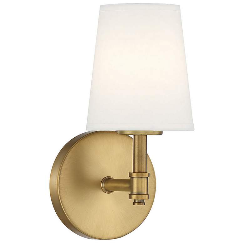 Image 1 Savoy House Meridian 5.5 inch Wide Natural Brass 1-Light Wall Sconce