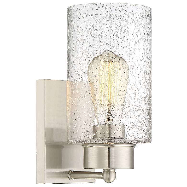 Image 1 Savoy House Meridian 5 inch Wide Brushed Nickel 1-Light Wall Sconce