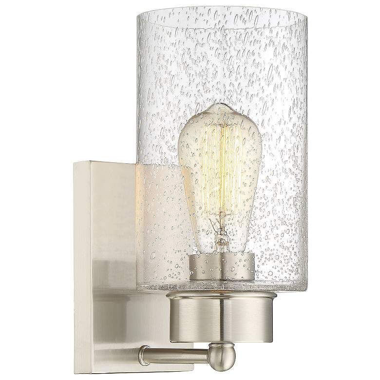 Image 1 Savoy House Meridian 5" Wide Brushed Nickel 1-Light Wall Sconce