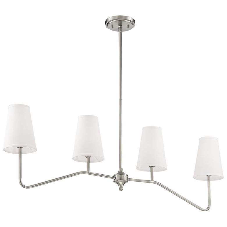 Image 1 Savoy House Meridian 5 inch Wide Brushed Nickel 4-Light Linear Chandelier