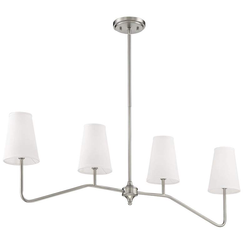 Image 1 Savoy House Meridian 5" Wide Brushed Nickel 4-Light Linear Chandelier