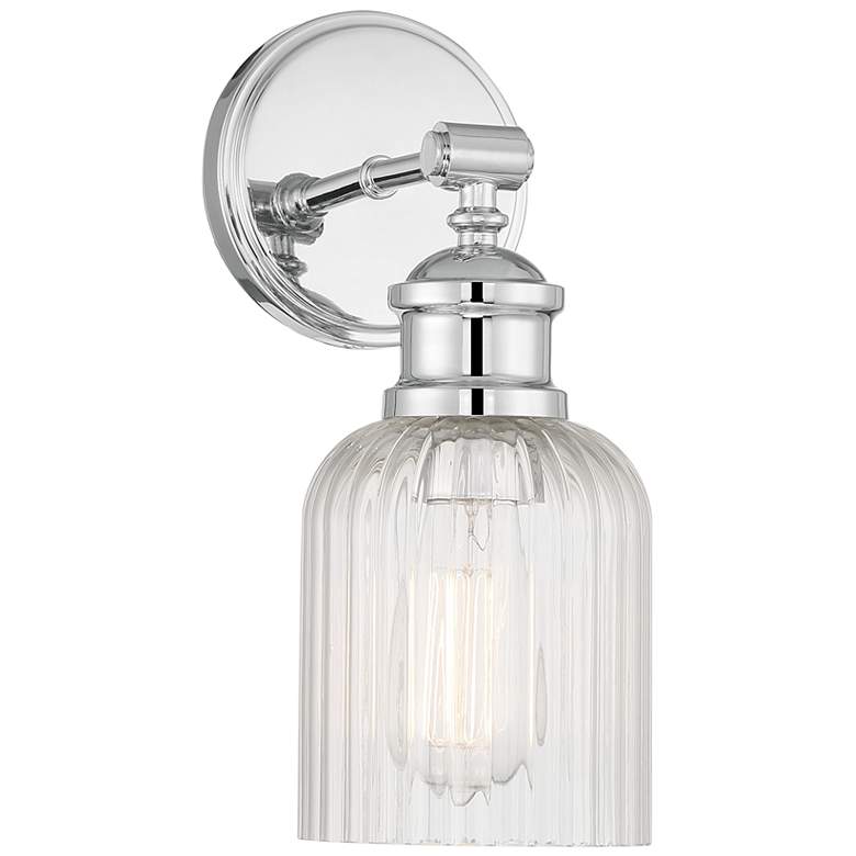 Image 4 Savoy House Meridian 5" Wide Chrome 1-Light Wall Sconce more views