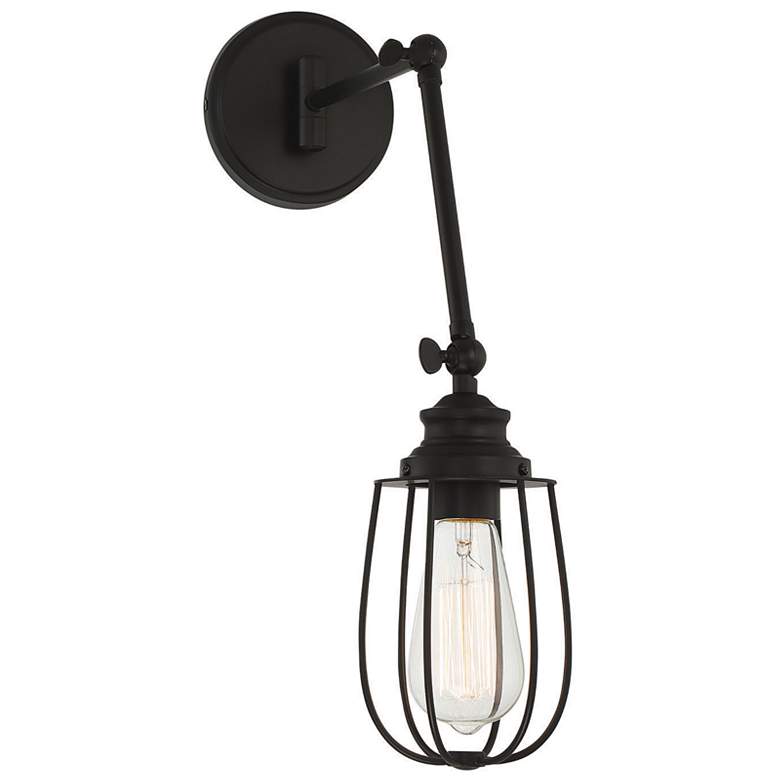 Image 1 Savoy House Meridian 5" Wide Matte Black 1-Light Wall Sconce