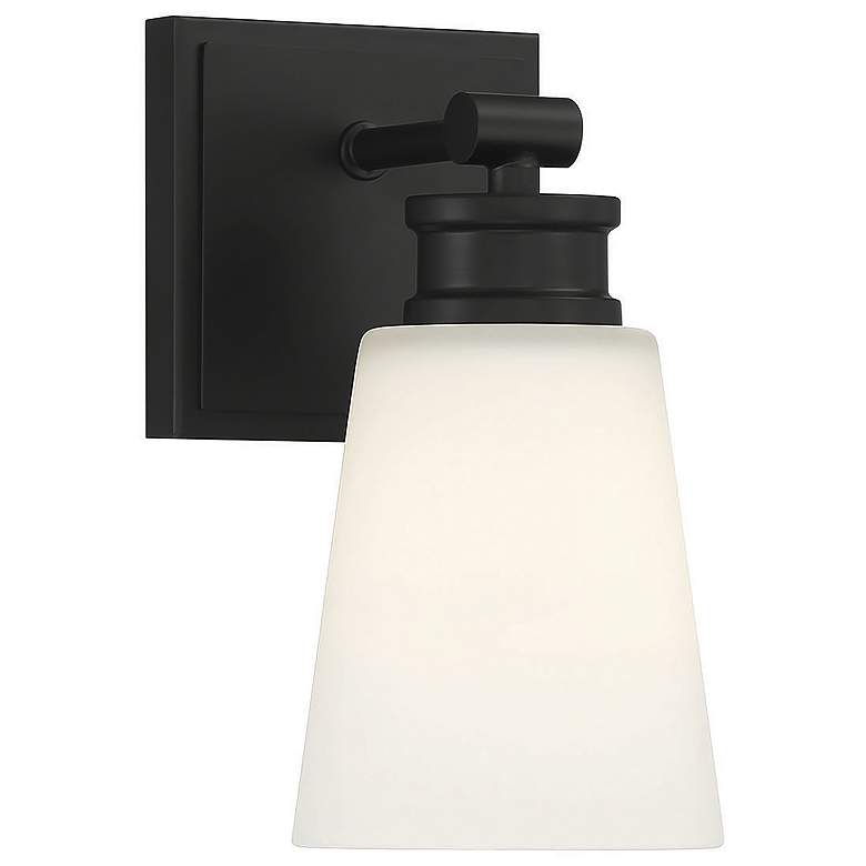 Image 1 Savoy House Meridian 5 inch Wide Matte Black 1-Light Wall Sconce