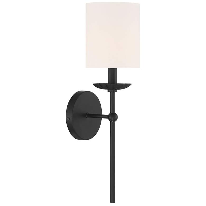 Image 1 Savoy House Meridian 5" Wide Matte Black 1-Light Wall Sconce