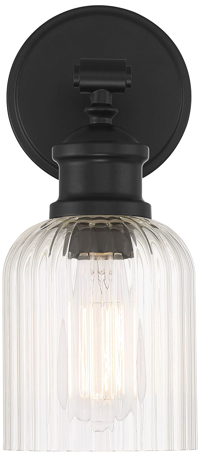 Image 5 Savoy House Meridian 5" Wide Matte Black 1-Light Wall Sconce more views