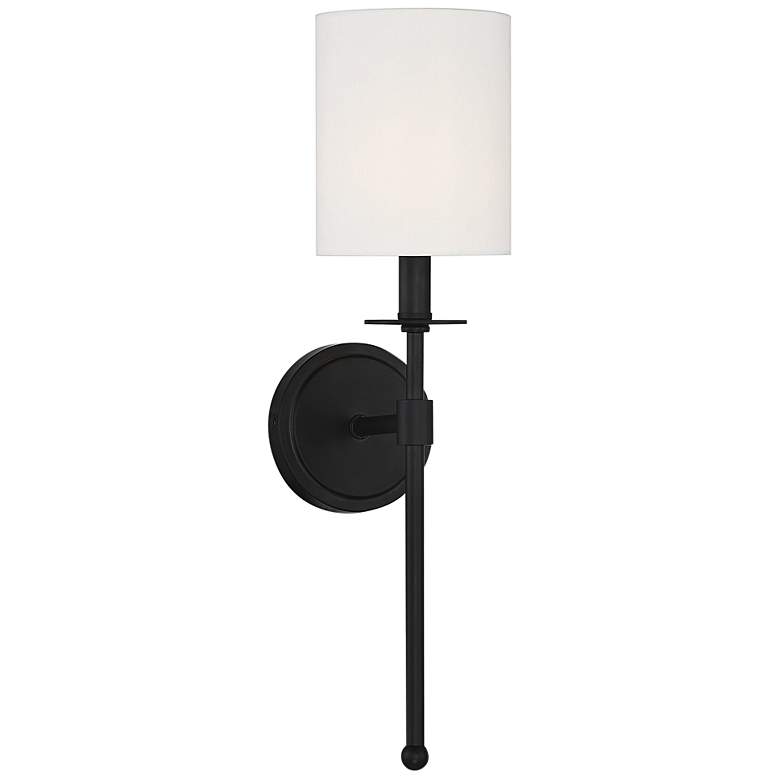 Image 1 Savoy House Meridian 5" Wide Matte Black 1-Light Wall Sconce