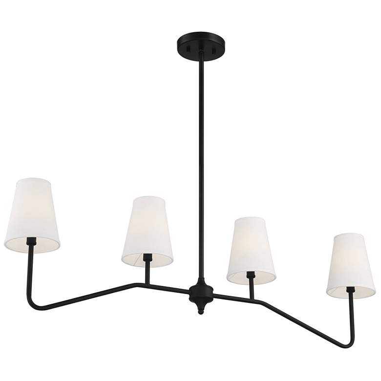 Image 1 Savoy House Meridian 5" Wide Matte Black 4-Light Linear Chandelier