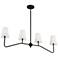 Savoy House Meridian 5" Wide Matte Black 4-Light Linear Chandelier