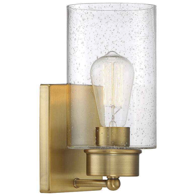 Image 1 Savoy House Meridian 5" Wide Natural Brass 1-Light Wall Sconce