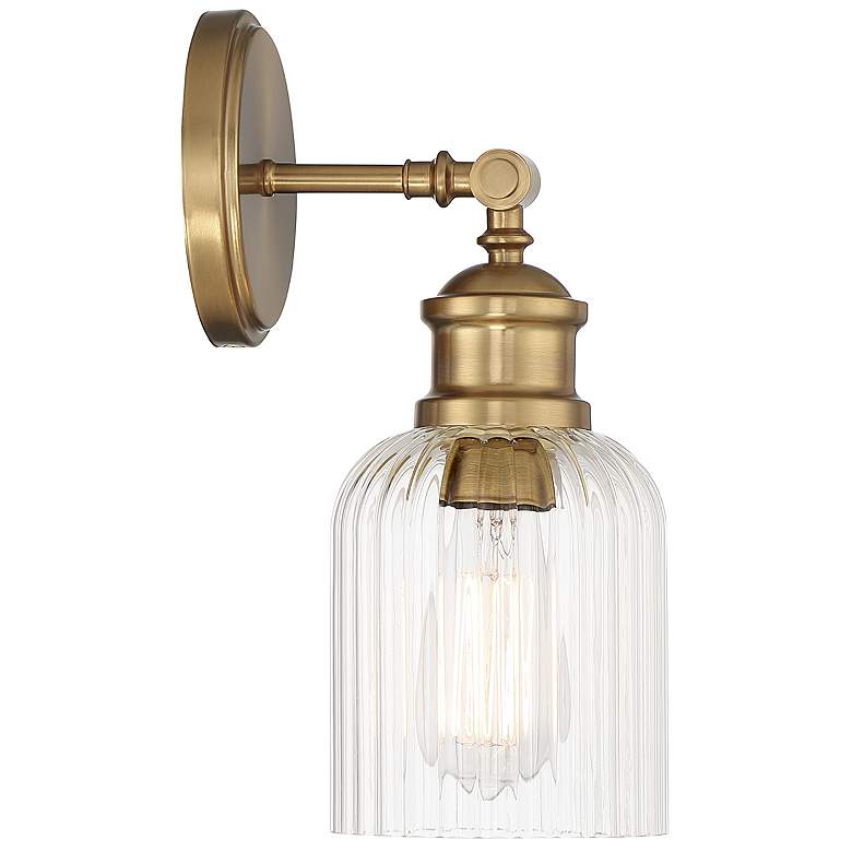 Image 6 Savoy House Meridian 5" Wide Natural Brass 1-Light Wall Sconce more views
