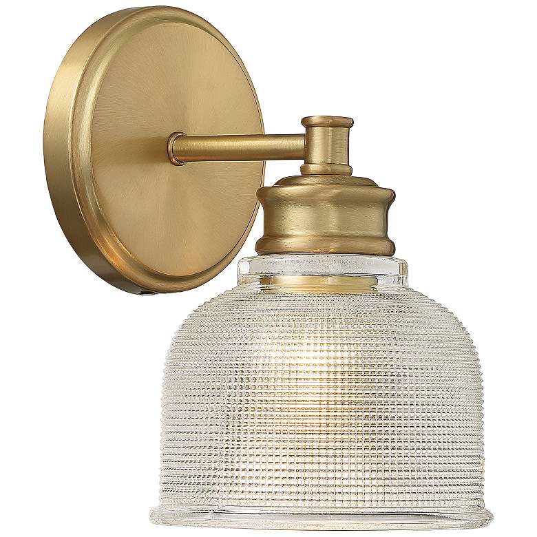 Image 1 Savoy House Meridian 5 inch Wide Natural Brass 1-Light Wall Sconce