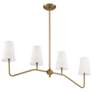 Savoy House Meridian 5" Wide Natural Brass 4-Light Linear Chandelier