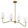 Savoy House Meridian 5" Wide Natural Brass 4-Light Linear Chandelier