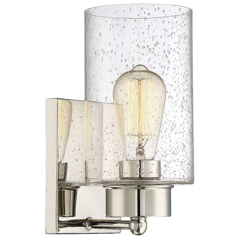 Image 1 Savoy House Meridian 5" Wide Polished Nickel 1-Light Wall Sconce