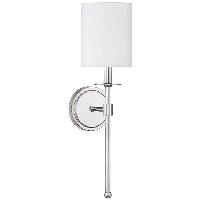Image 1 Savoy House Meridian 5 inch Wide Polished Nickel 1-Light Wall Sconce