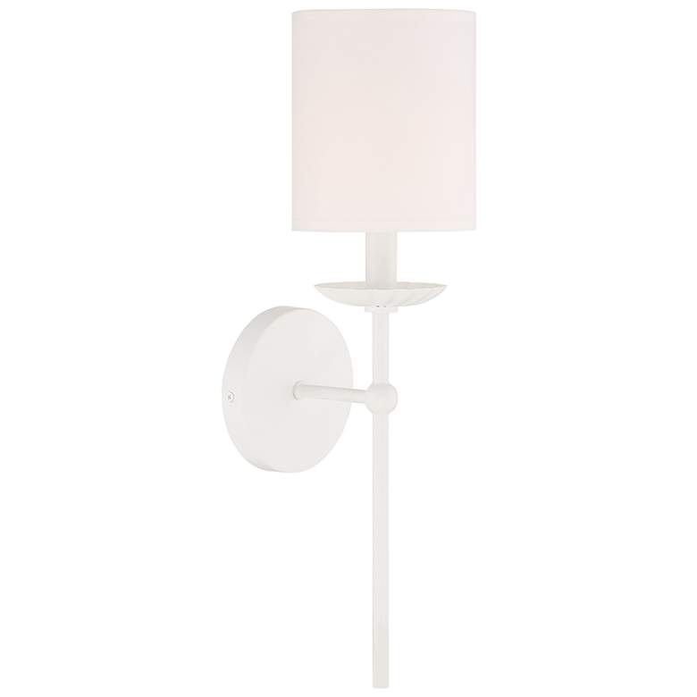 Image 1 Savoy House Meridian 5 inch Wide White 1-Light Wall Sconce