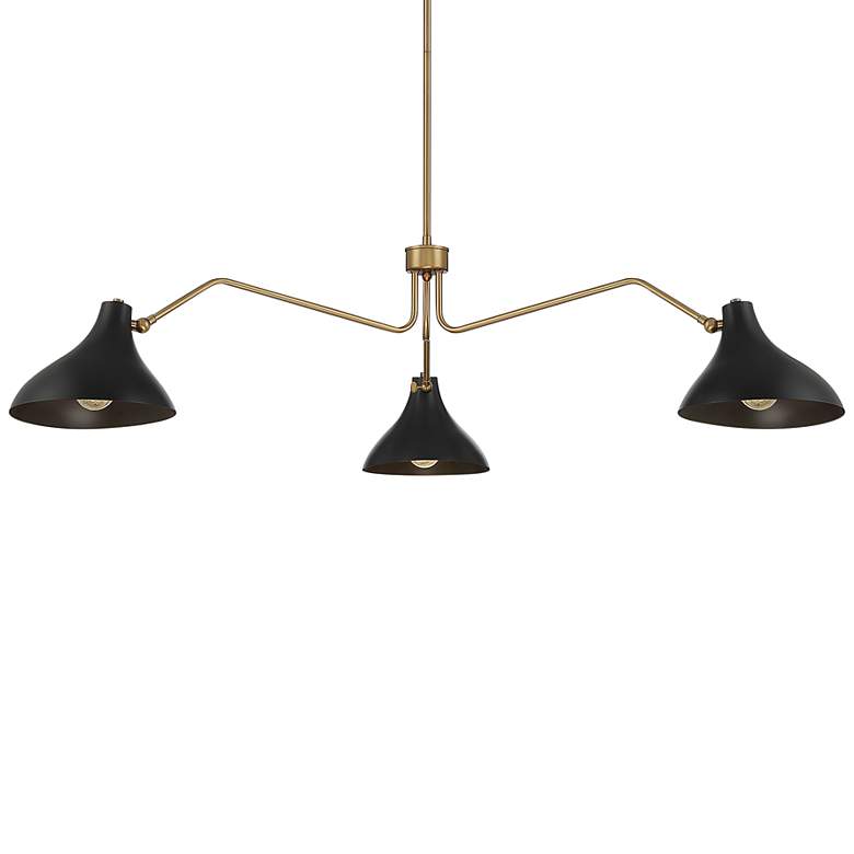Image 1 Savoy House Meridian 55" Wide Black and Brass Modern Chandelier