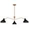 Savoy House Meridian 55" Wide Black and Brass Modern Chandelier